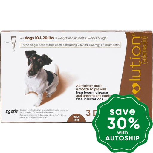 Revolution - Topical Solution For Small Dogs 10.1-20Lb (Brown) 60Mg 3Pcs