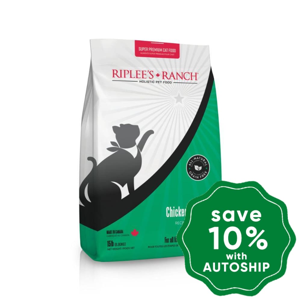 Riplees Ranch - Dry Food For Cats Grain-Free Fresh Chicken Recipe 15Lb