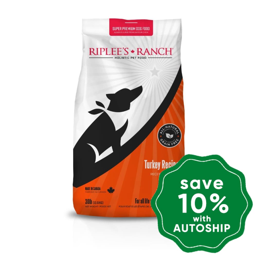 Riplees Ranch - Dry Food For Dogs Grain-Free Fresh Turkey Recipe 30Lb