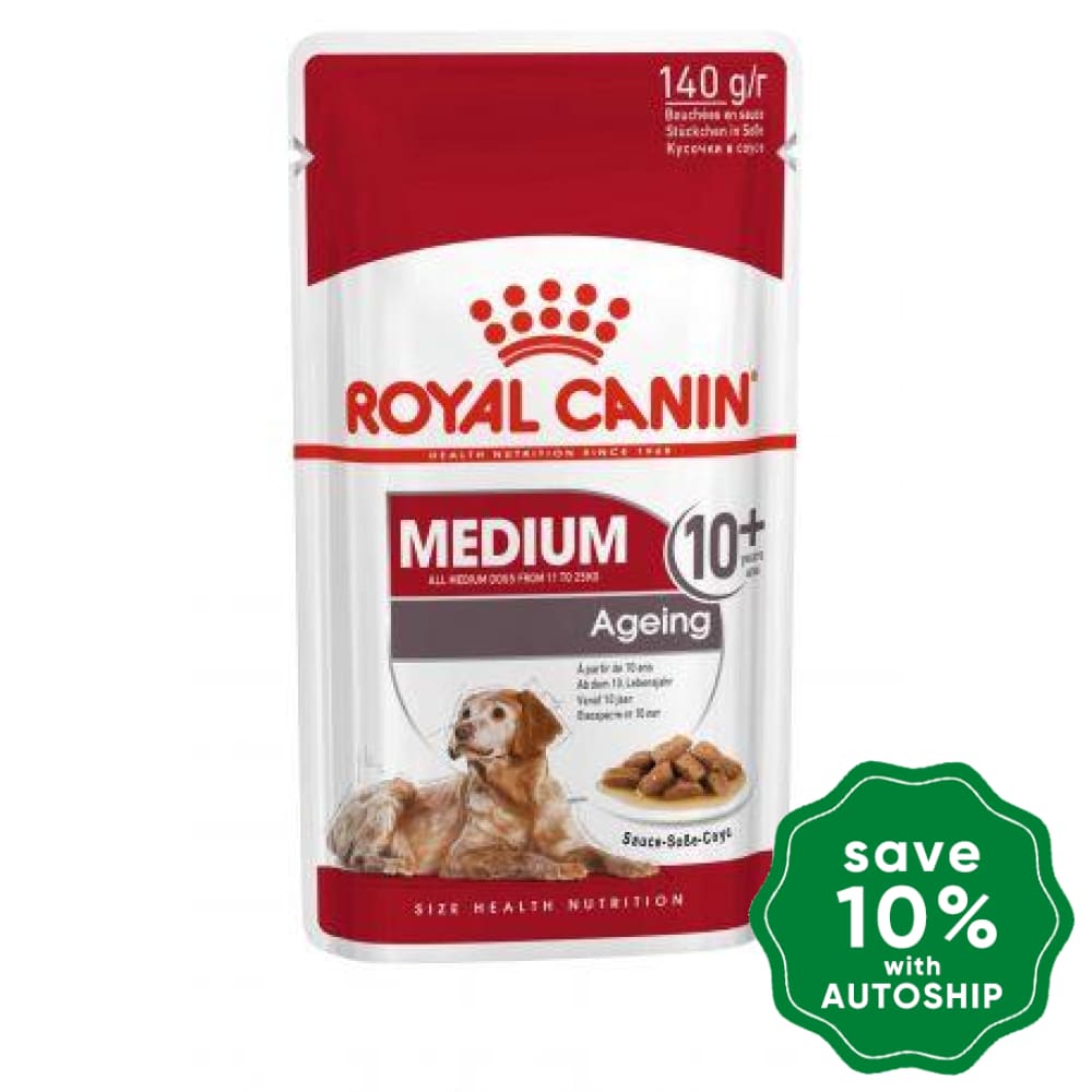 Royal Canin - Adult Dog Wet Food Medium Ageing 10+ 140G (Min. 10 Pouches) Dogs