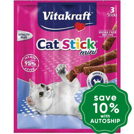 Vitakraft - Cat Sticks Mini -Fish & Omega 3 (3 sticks) (10 packs) - PetProject.HK