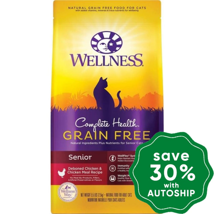 Wellness - Complete Health Grain Free Dry Cat Food Senior Deboned Chicken & Meal 5.5Lb (Min. 3