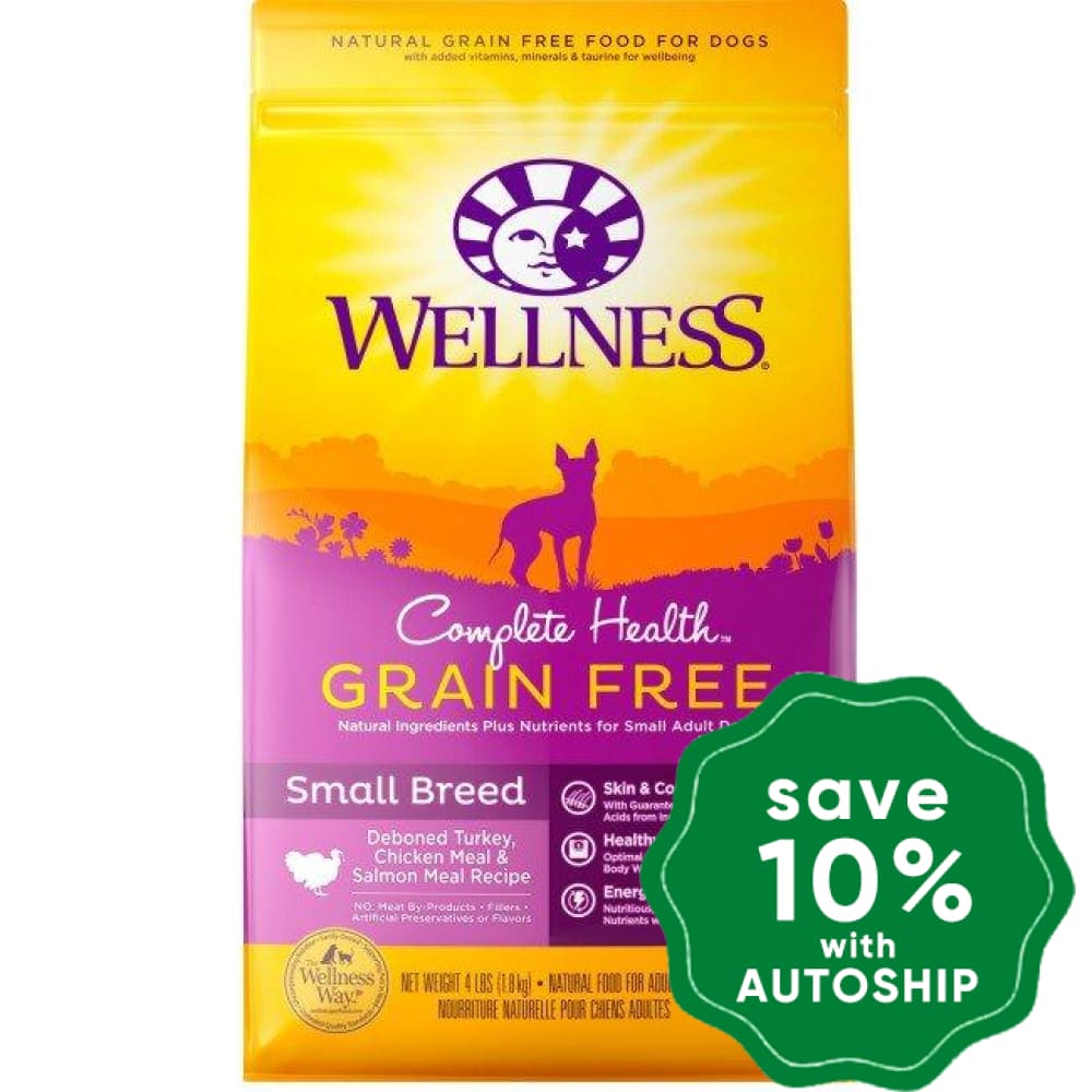 Wellness - Complete Health - Grain Free Dry Dog Food - Small Breed Deboned Turkey, Chicken Meal & Salmon Meal - 11LB - PetProject.HK