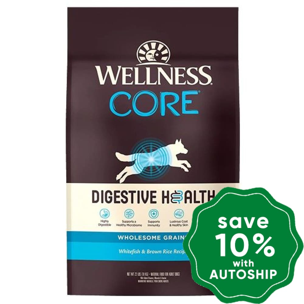 Wellness - Core Digestive Health Dry Dog Food Whitefish & Brown Rice 4Lb (Min. 3 Packs) Dogs