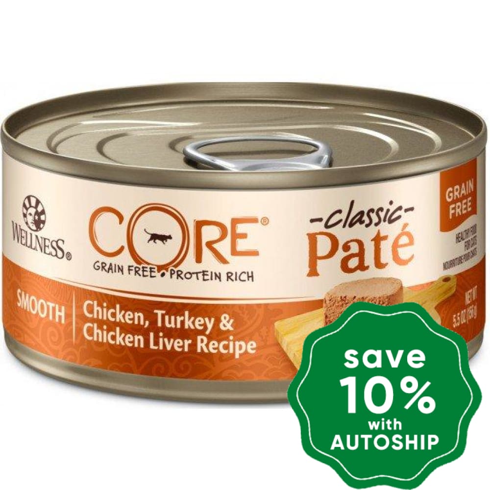 Wellness - CORE Pate - Grain Free Canned Cat Food - Chicken, Turkey & Chicken Liver - 5.5OZ (4 Cans) - PetProject.HK