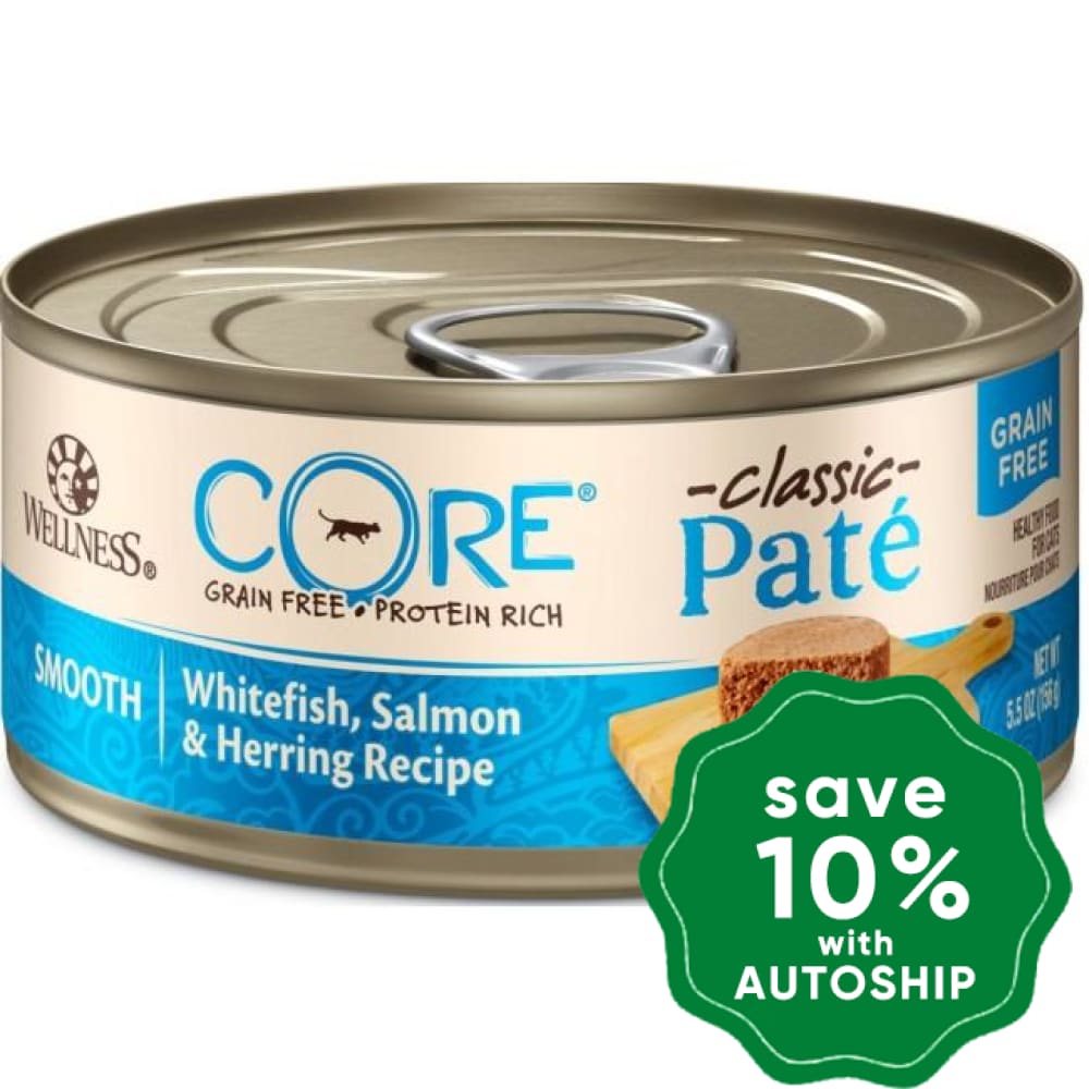 Wellness - CORE Pate - Grain Free Canned Cat Food - Whitefish, Salmon & Herring - 5.5OZ (4 Cans) - PetProject.HK