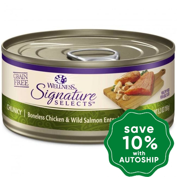 Wellness - Signature Selects - Grain Free Canned Cat Food - Chunky Boneless Chicken & Wild Salmon - 2.8OZ (4 Cans) - PetProject.HK