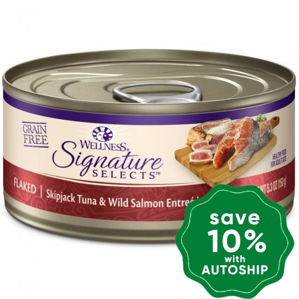 Wellness - Signature Selects - Grain Free Canned Cat Food - Flaked Skipjack Tuna & Wild Salmon - 2.8OZ (4 Cans) - PetProject.HK