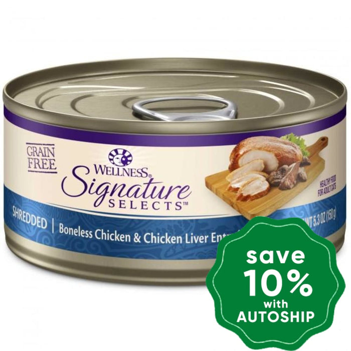 Wellness - Signature Selects - Grain Free Canned Cat Food - Shredded Boneless Chicken & Chicken Liver - 5.5OZ (4 Cans) - PetProject.HK