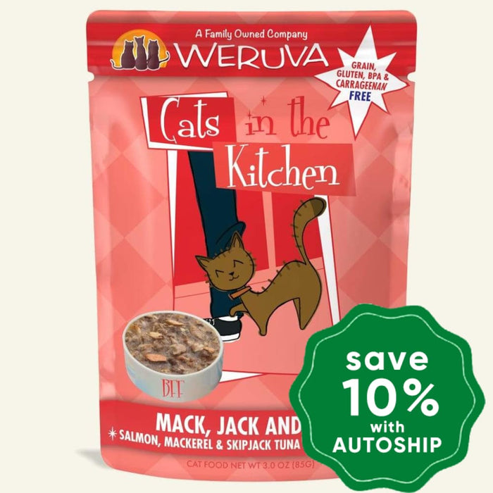 Weruva - Cats In The Kitchen - Mack, Jack and Sam - Salmon, Mackerel & Skipjack Tuna in Gravy - 85G (4 pouches) - PetProject.HK